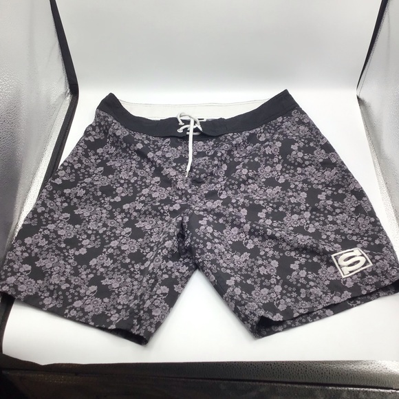 Vintage stussy skate skateboard surf floral swim trunks shorts mens size 34 - Picture 3 of 6